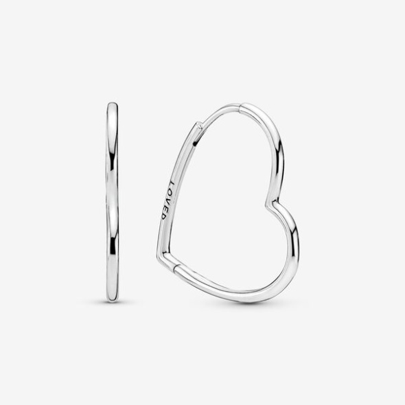 Asymmetrical Heart Hoop Earrings Pandora CA